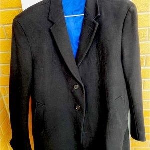 Black wool coat-Trench coat